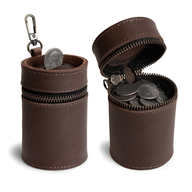 Tirelire en cuir PU, format porte-gobelet de voiture
