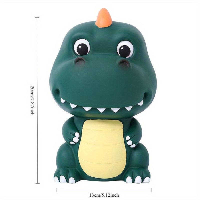 Tirelire dinosaure en PVC vert ou turquoise - 20 cm de haut