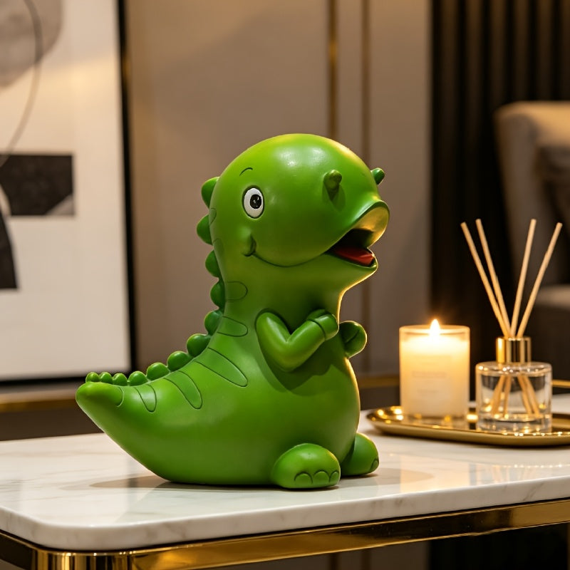 Tirelire dinosaure en résine, bouchon sous la base