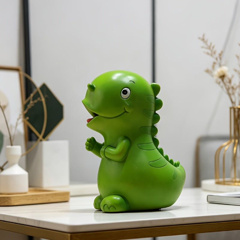 Tirelire dinosaure en résine, bouchon sous la base