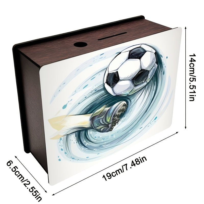 Tirelire football, aquarelle sur un panneau