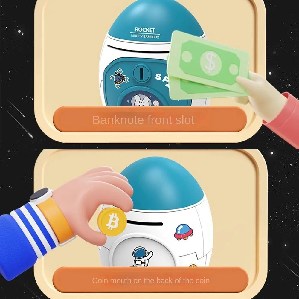 Tirelire fusée spatiale enfant — Cadeau ludique original