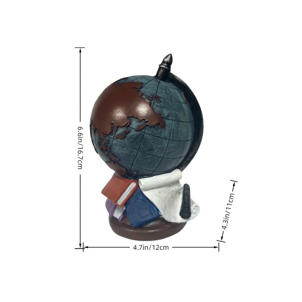 Tirelire globe terrestre en résine, décor de bureau rétro