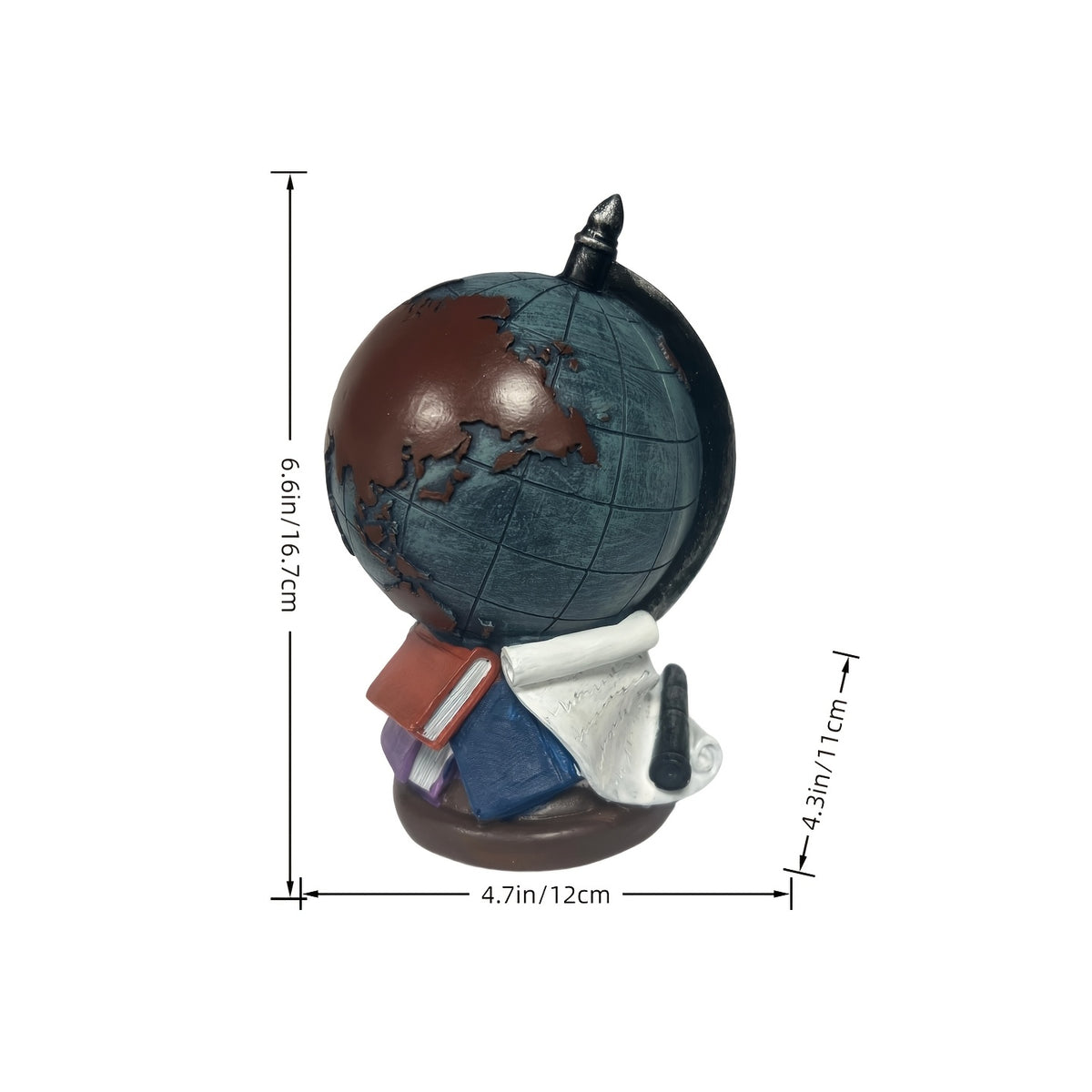 Tirelire globe terrestre en résine, décor de bureau rétro
