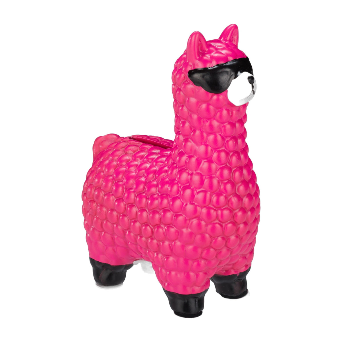 Tirelire lama en céramique rose — Bouchon souple dessous