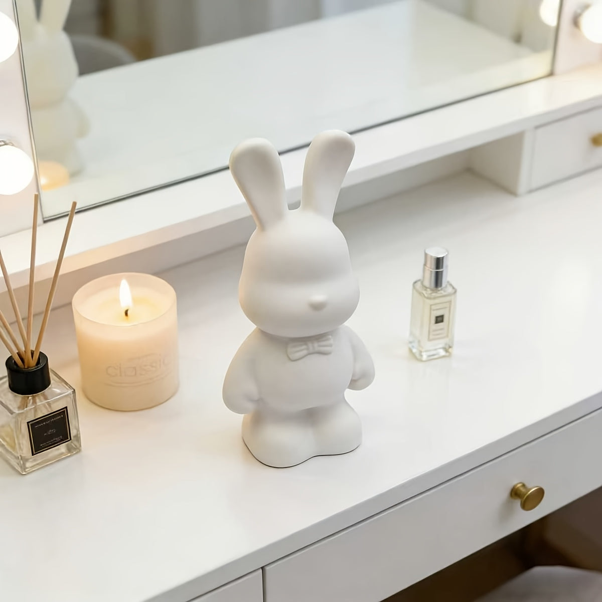 Tirelire lapin à peindre soi-même, résine