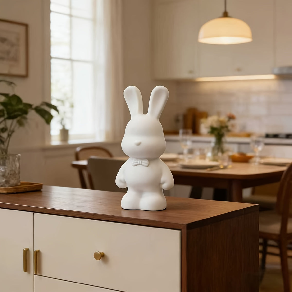 Tirelire lapin à peindre soi-même, résine