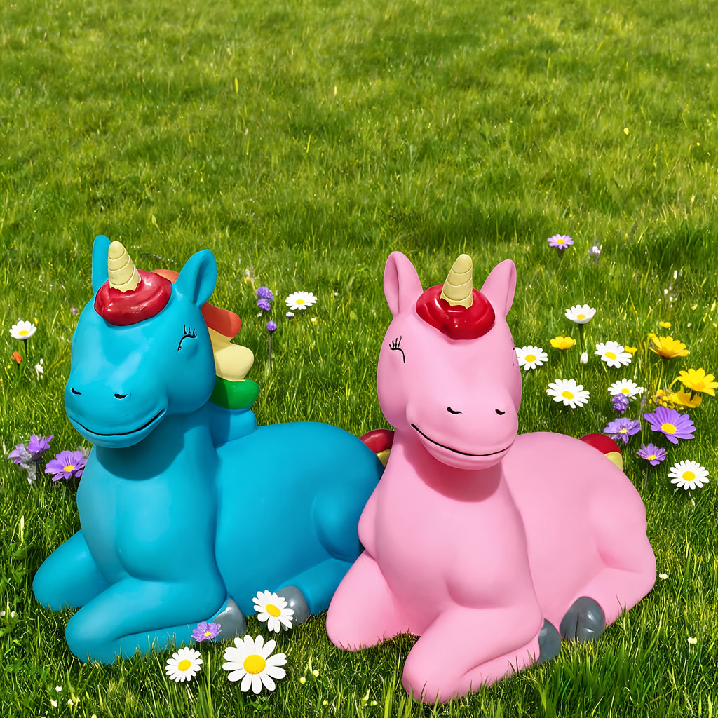 Tirelire licorne arc-en-ciel — Bouchon rotatif sous la base