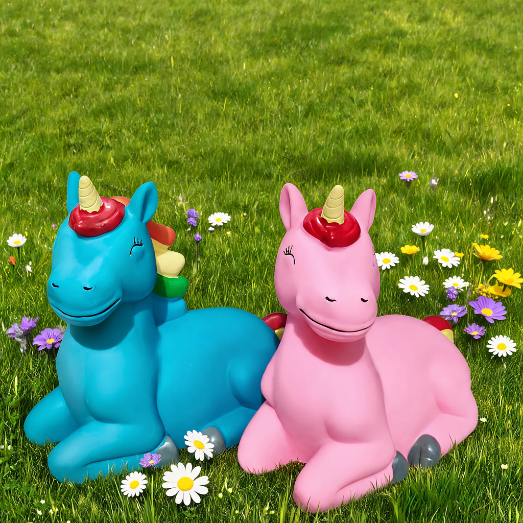 Tirelire licorne arc-en-ciel — Bouchon rotatif sous la base