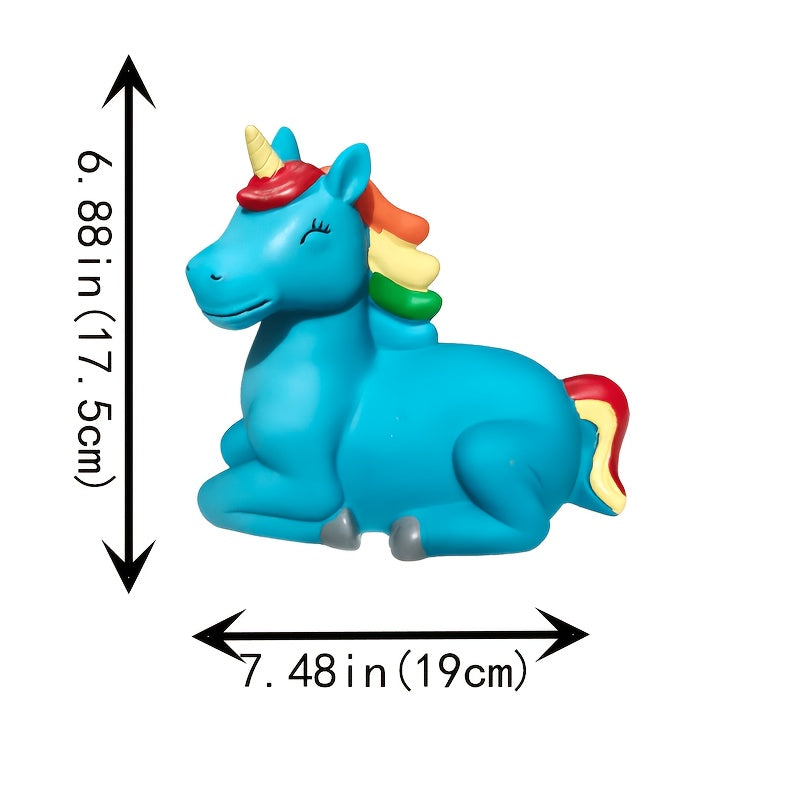 Tirelire licorne arc-en-ciel — Bouchon rotatif sous la base