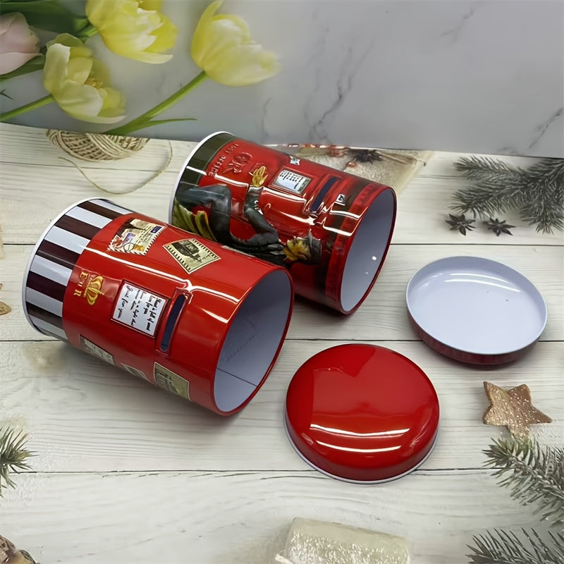Tirelire cylindrique en métal, boîte aux lettres anglaise