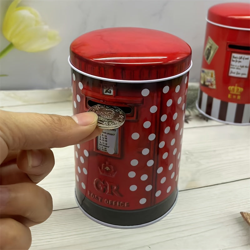 Tirelire cylindrique en métal, boîte aux lettres anglaise