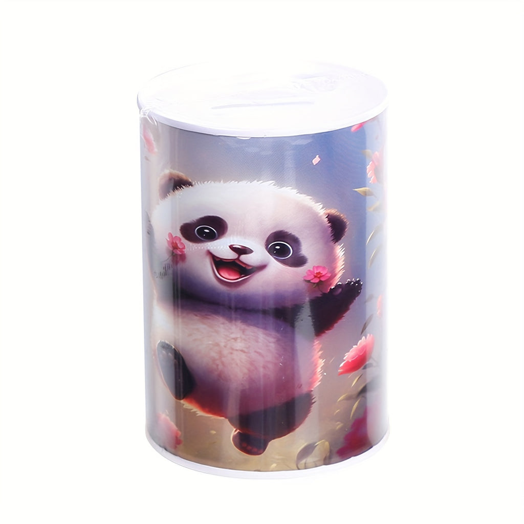 Tirelire métal à décor d'animaux, haut