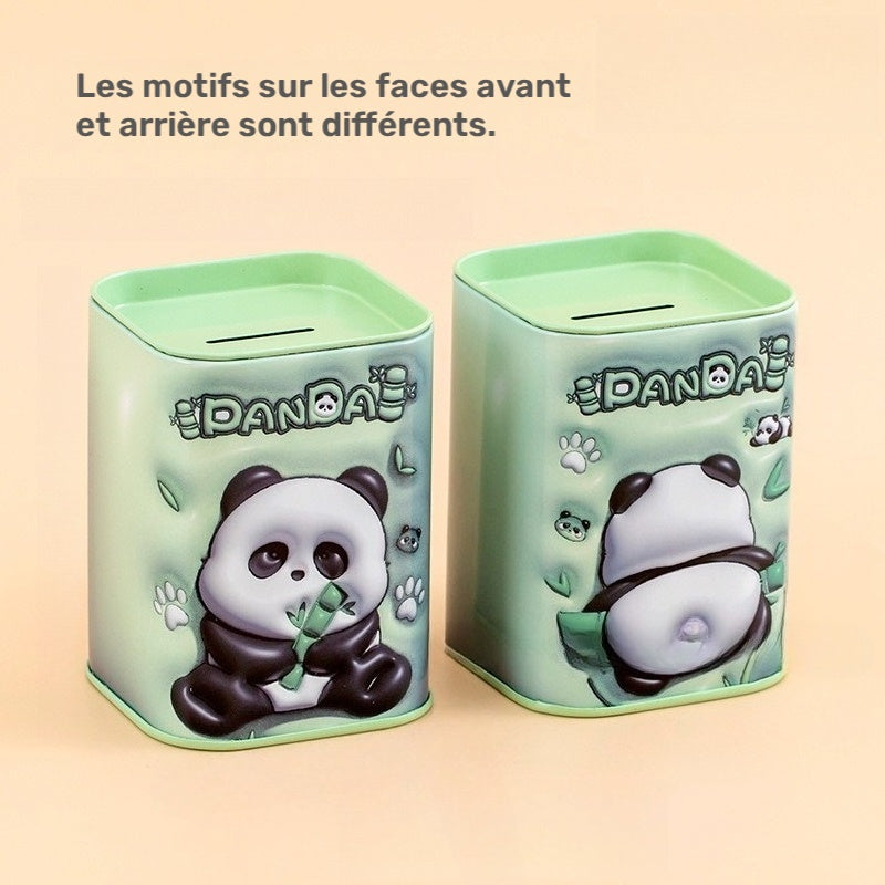 Tirelire mini boîte en métal bleu, motif astronaute embossé