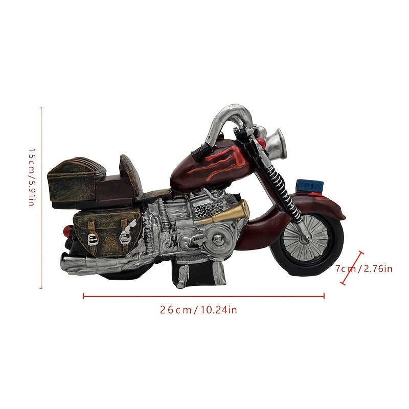 Tirelire moto vintage en résine, grosse cylindrée