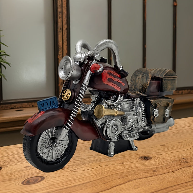 Tirelire moto vintage en résine, grosse cylindrée