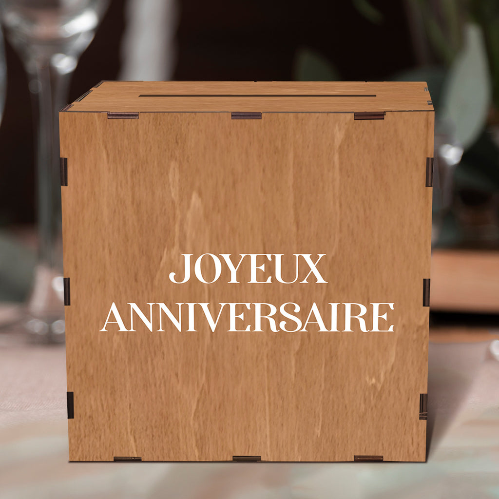 Tirelire urne en bois, fente large pour enveloppes