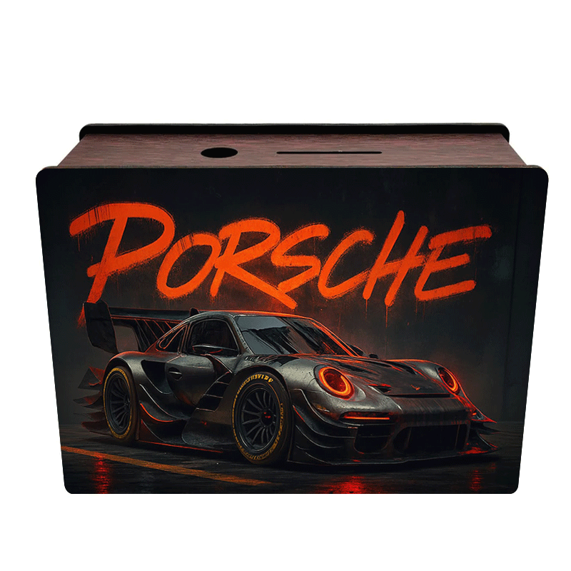 Tirelire voiture de sport en bois, coffret à monter