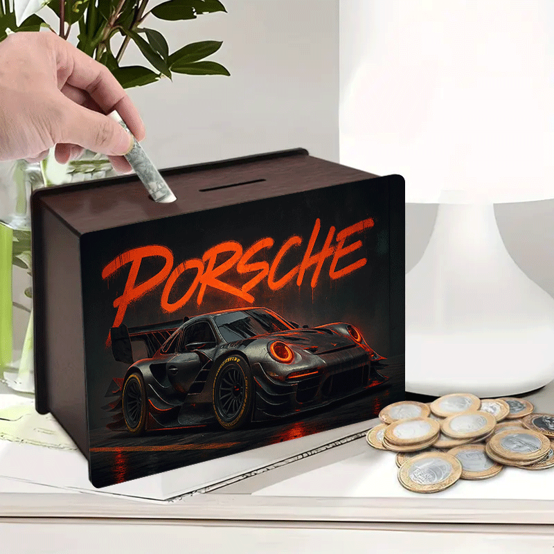 Tirelire voiture de sport en bois, coffret à monter