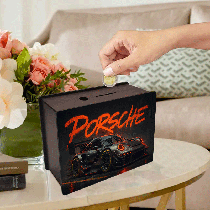 Tirelire voiture de sport en bois, coffret à monter