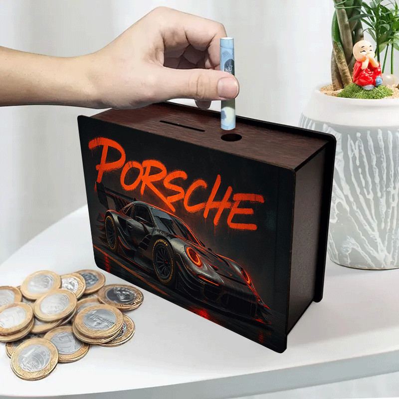 Tirelire voiture de sport en bois, coffret à monter
